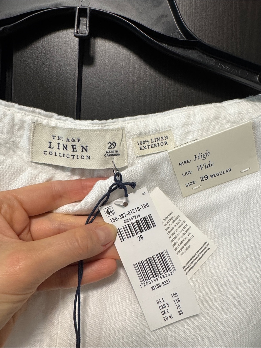 Abercrombie & fitch White Linen Wide-Leg Pants - Picture 2 of 6
